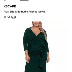 Elegant Plus Size Emerald Full Length Dress